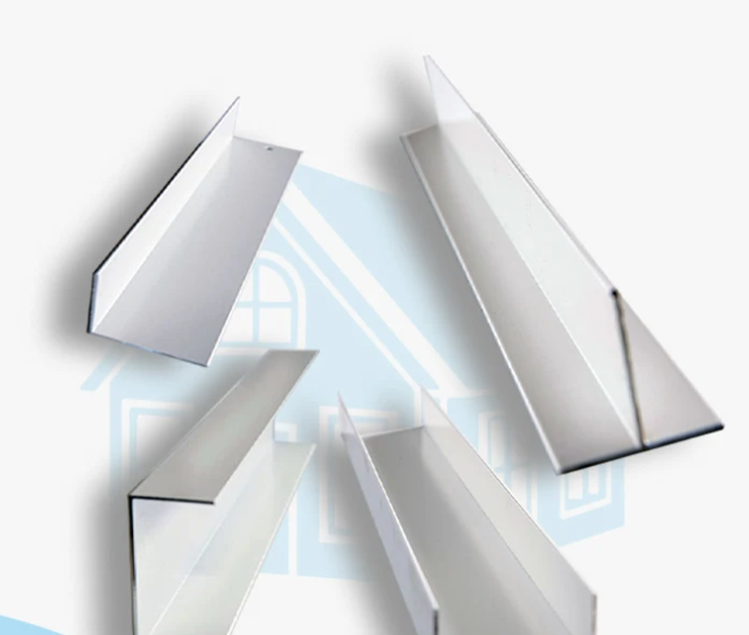 Cool room trims, aluminium channels, and accessories laid out for installation