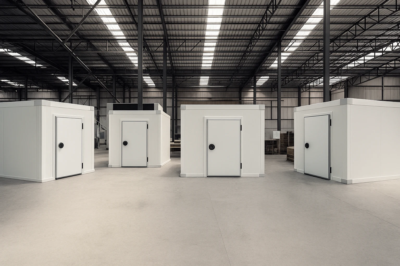 EPS cool room panels installed with hygienic trims and sealed joints