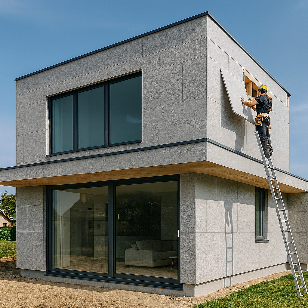 Modern Australian home using expanded polystyrene panels for insulation