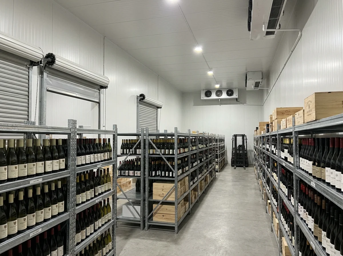 Commercial winery cold storage facility with white EPS insulated panels — South Australia