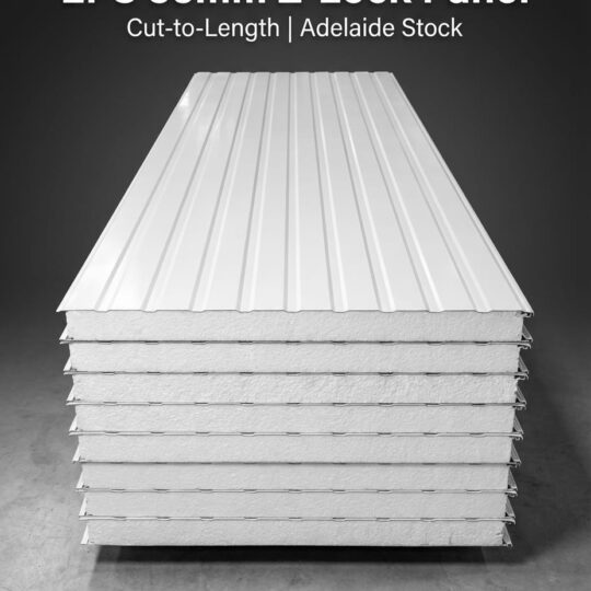 EPS 35mm Z-Lock insulated coolroom wall panel with ribbed steel skin and interlocking joint — Cool Room Master Adelaide