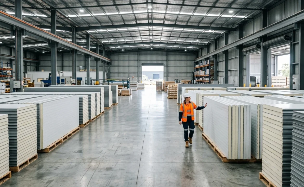 Coolroom panels Adelaide — EPS Z-lock stock at Cool Room Master warehouse
