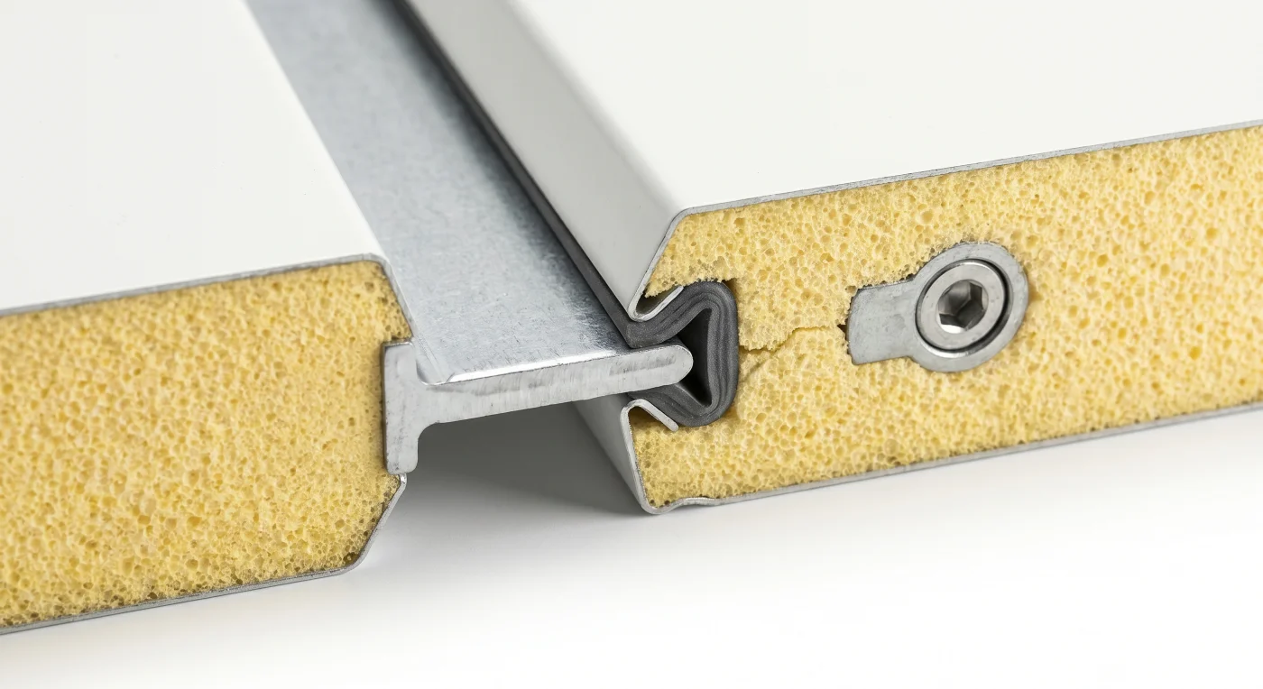 Z-lock EPS panel joint detail — DIY cool room assembly