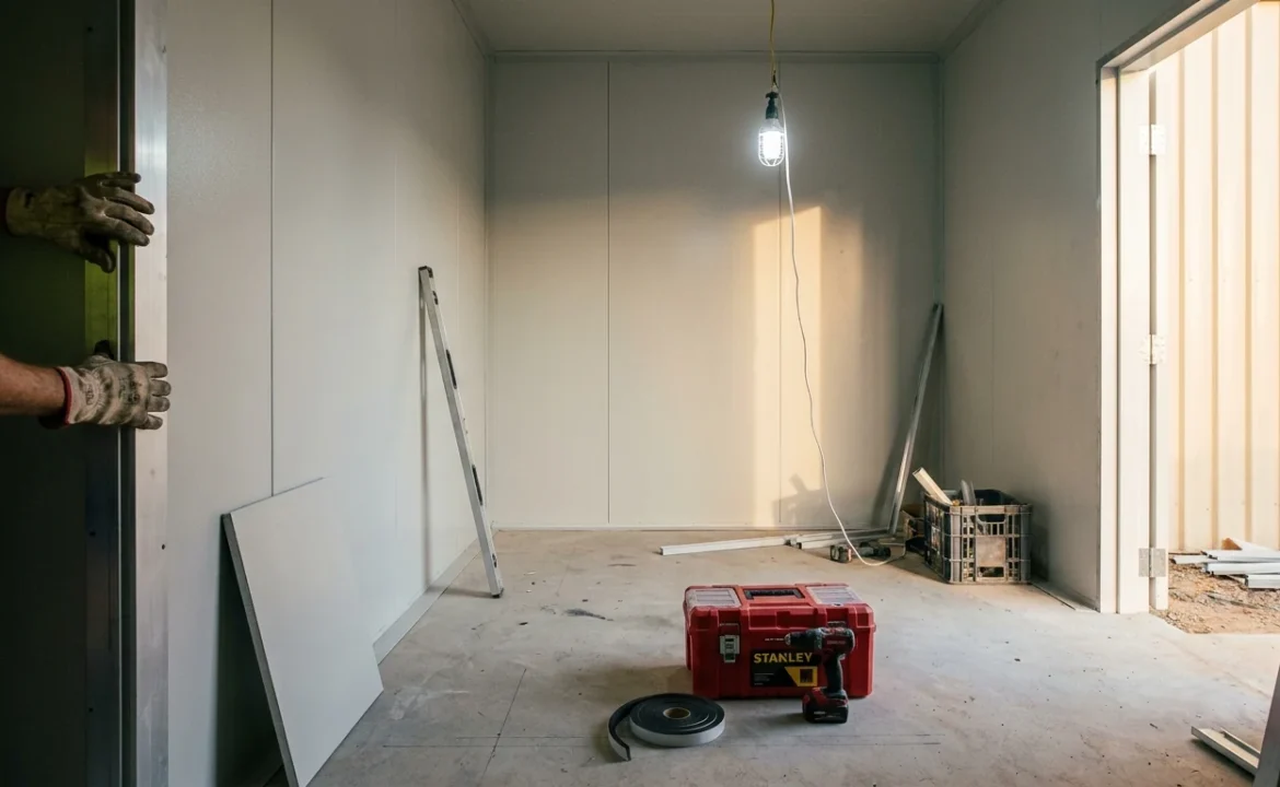 Fridge panelling Adelaide — walk-in cool room install with EPS Z-lock insulated panels