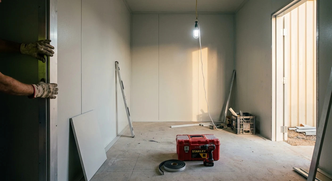Fridge panelling Adelaide — walk-in cool room install using EPS Z-lock insulated panels