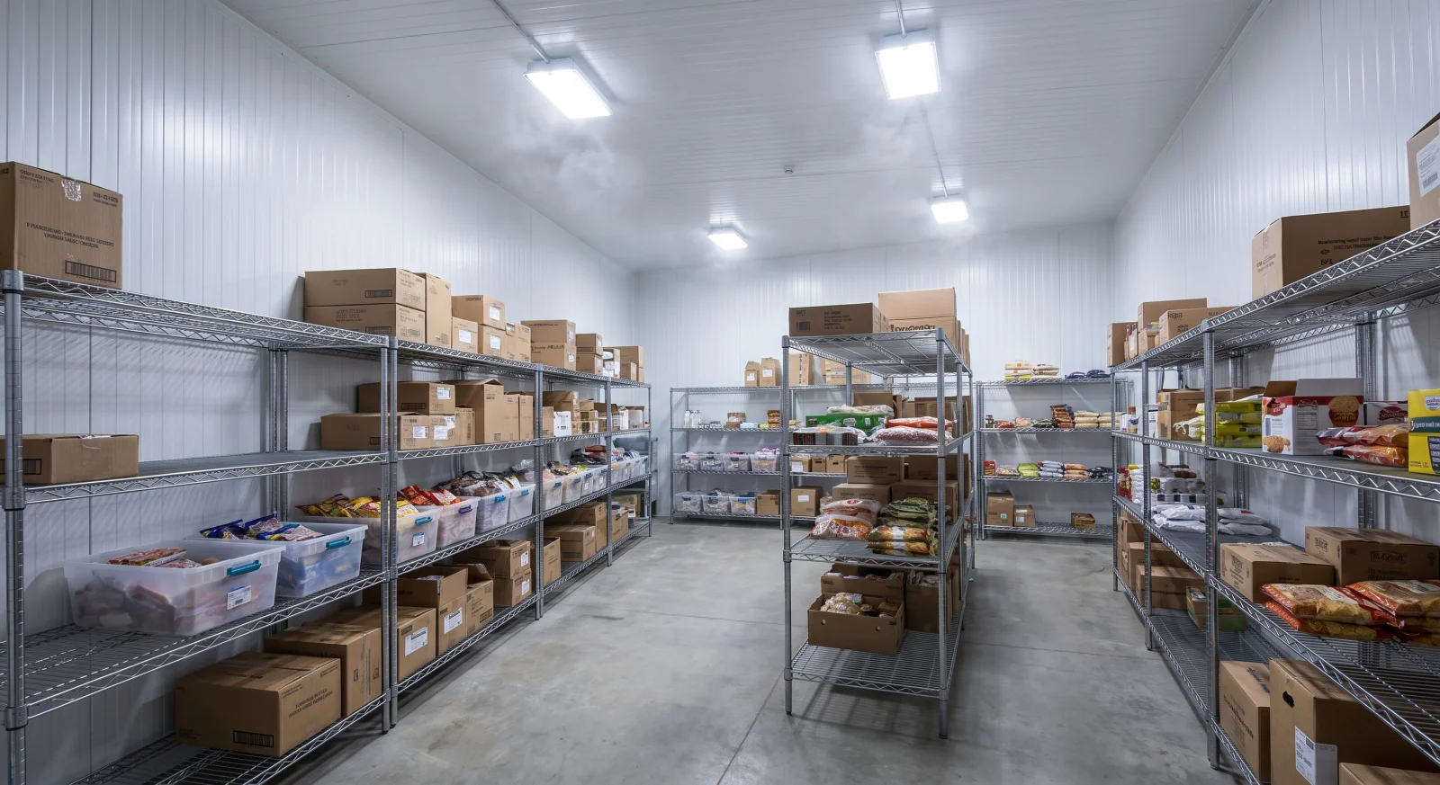Walk-in freezer interior built with 100mm PIR panels - Cool Room Masters
